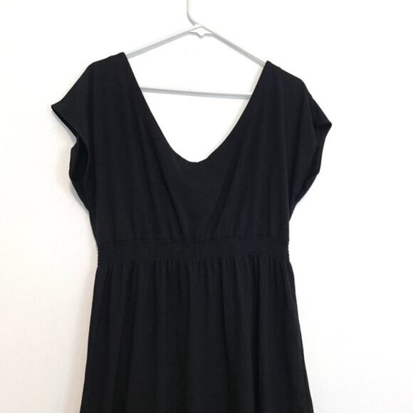 VENUS Printed Beach Dress Empire Waist Dress / Swimsuit Cover Up Black Boho XL - Picture 10 of 12